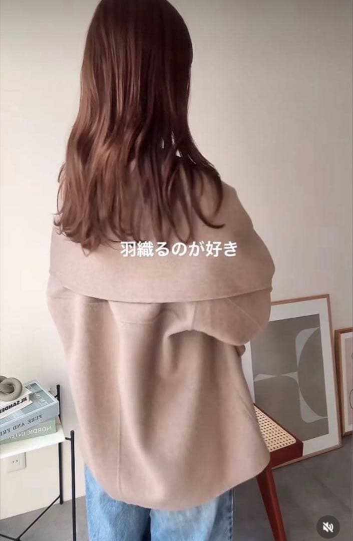 【完売品】ZARA ザラ ウールショートスカーフコート⭐︎ミンクS