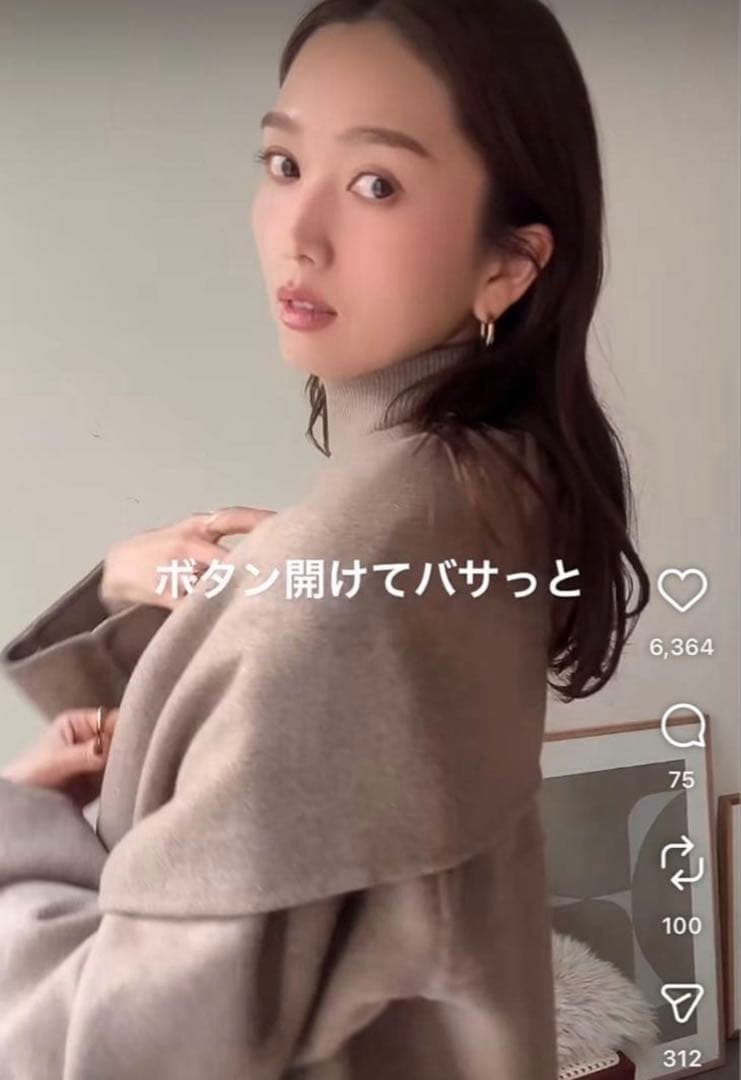 【完売品】ZARA ザラ ウールショートスカーフコート⭐︎ミンクS