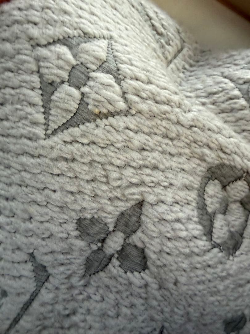 Louis Vuitton グレー マフラー フリンジ付き