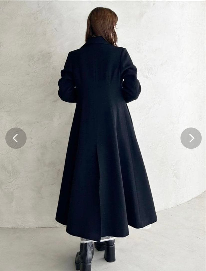 新品　MERCURYDUO　 フィットアンドフレアロングウールコート