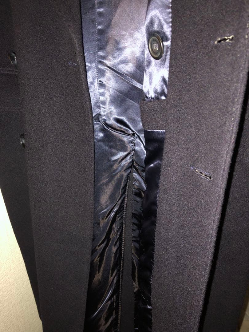 Savoy Taylors Guild カシミヤ ダブルブレストコート ネイビー