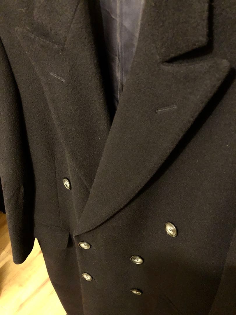 Savoy Taylors Guild カシミヤ ダブルブレストコート ネイビー