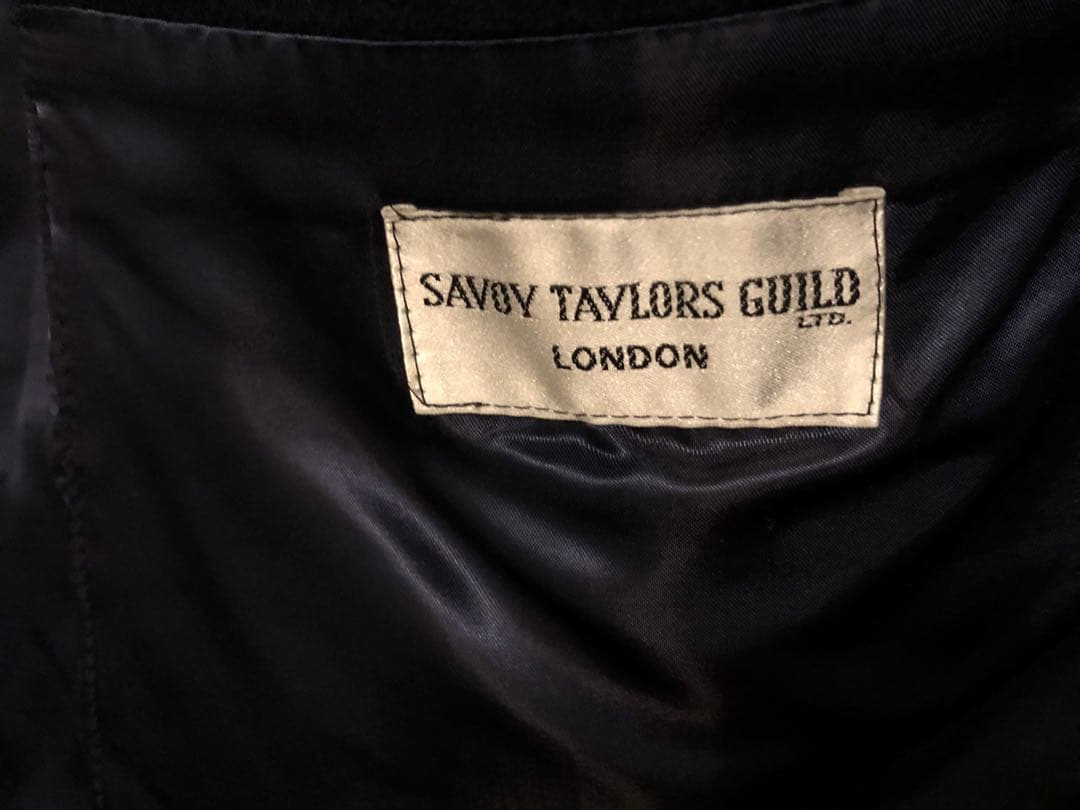 Savoy Taylors Guild カシミヤ ダブルブレストコート ネイビー