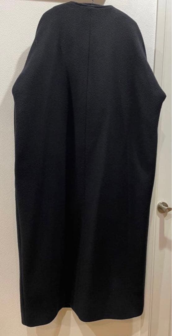 AP studio オーバーサイズ ノーカラーロング コート 黒