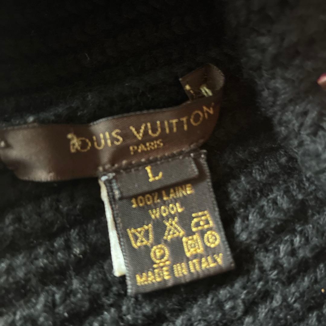 LOUIS VUITTON ルイヴィトン ニット帽 ビーニー ブラック　黒　L