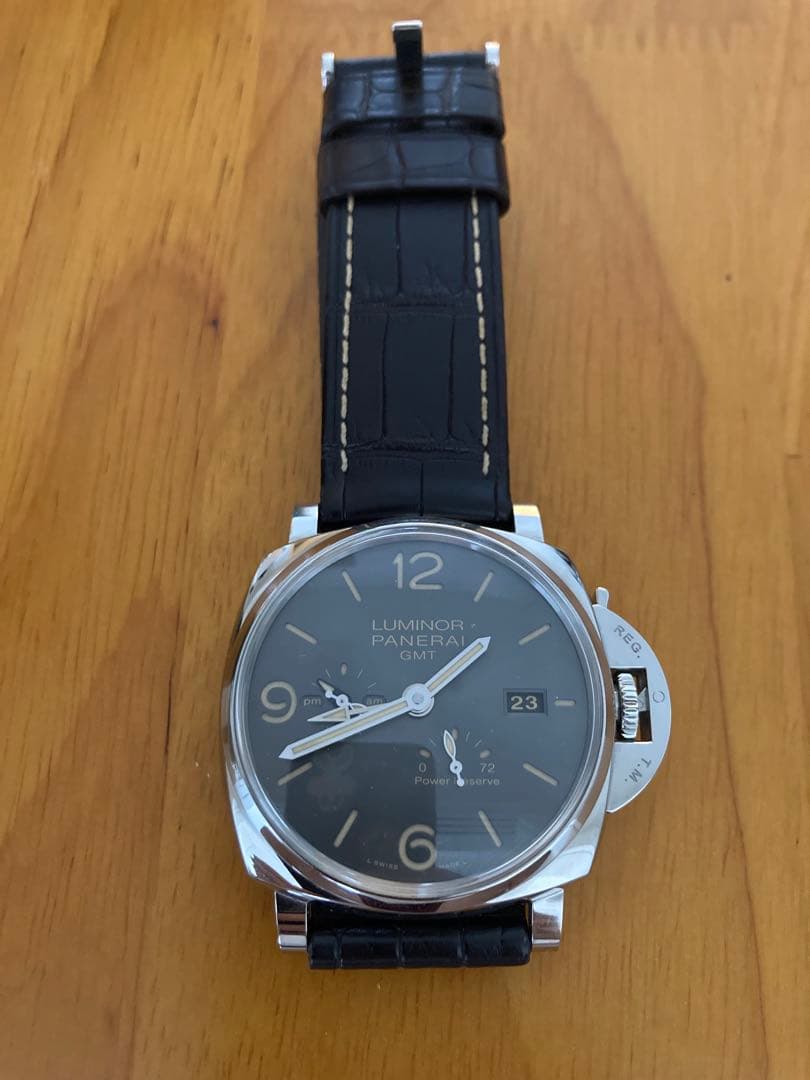 パネライ アリゲーターストラップ　ダークブラウン