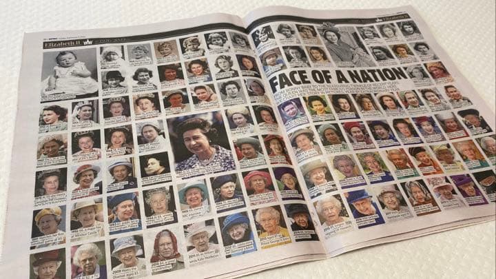 エリザベス女王の崩御を伝える英国メトロ紙号外号