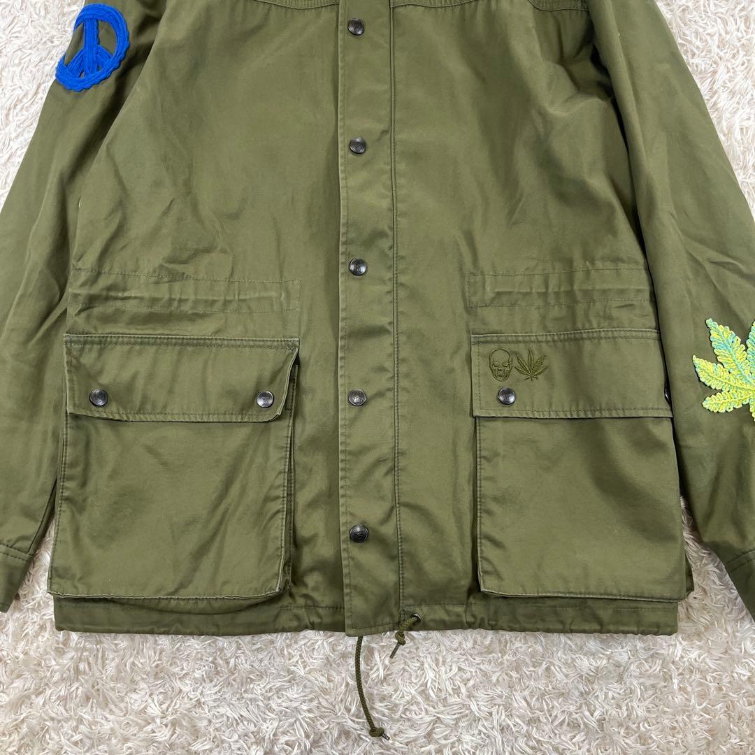 ルシアンペラフィネ スカルワッペン フード付き ミリタリージャケット コート L