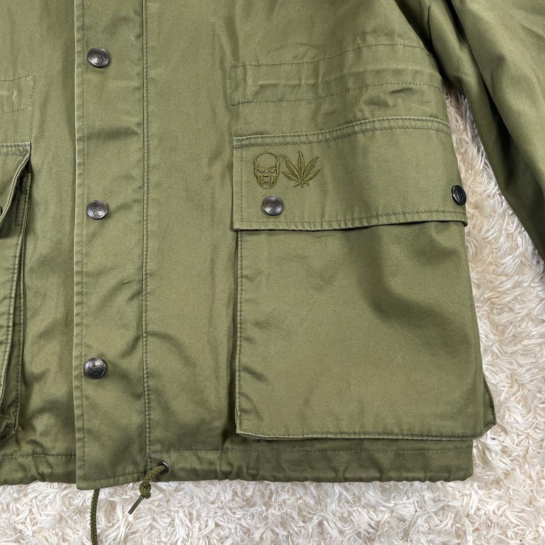 ルシアンペラフィネ スカルワッペン フード付き ミリタリージャケット コート L