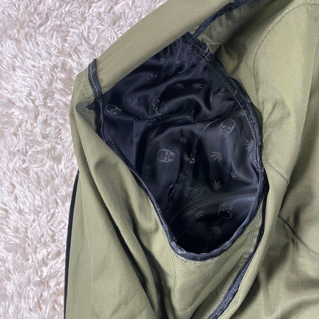 ルシアンペラフィネ スカルワッペン フード付き ミリタリージャケット コート L