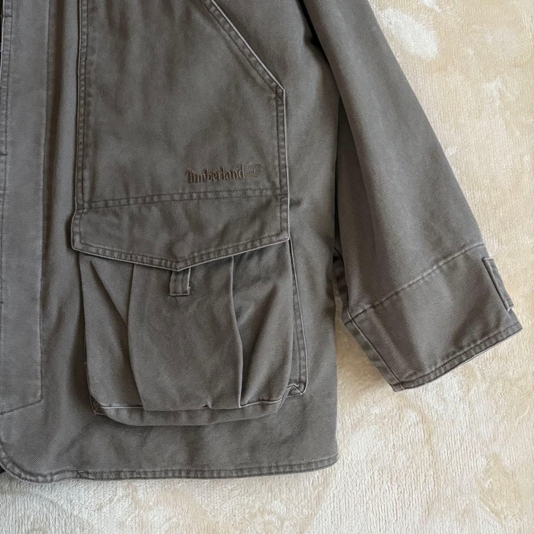 美品✨90s ティンバーランド ハンティングジャケット 襟レザー中綿ライナー 付