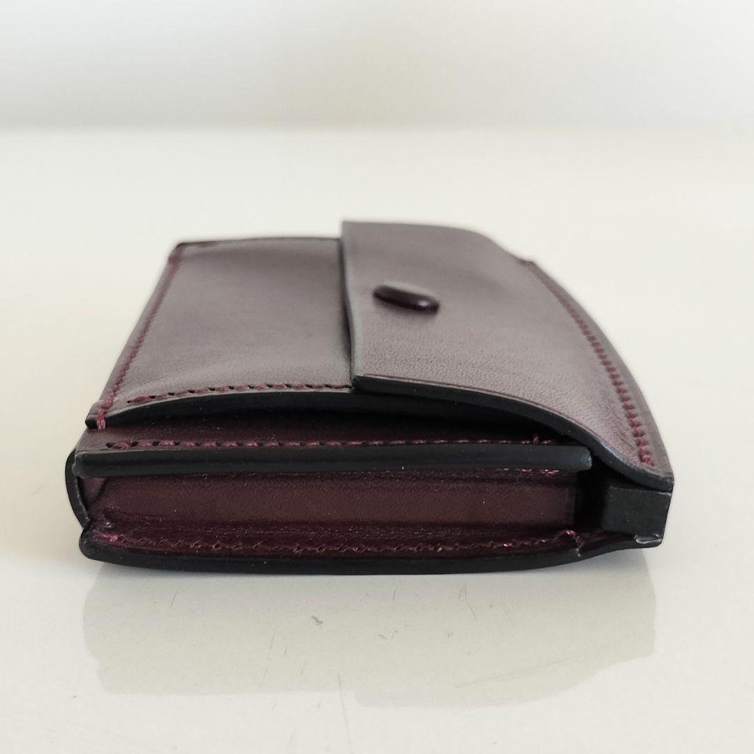 万双 定価17600円 厚コバ コンパクト財布 レザー ウォレット