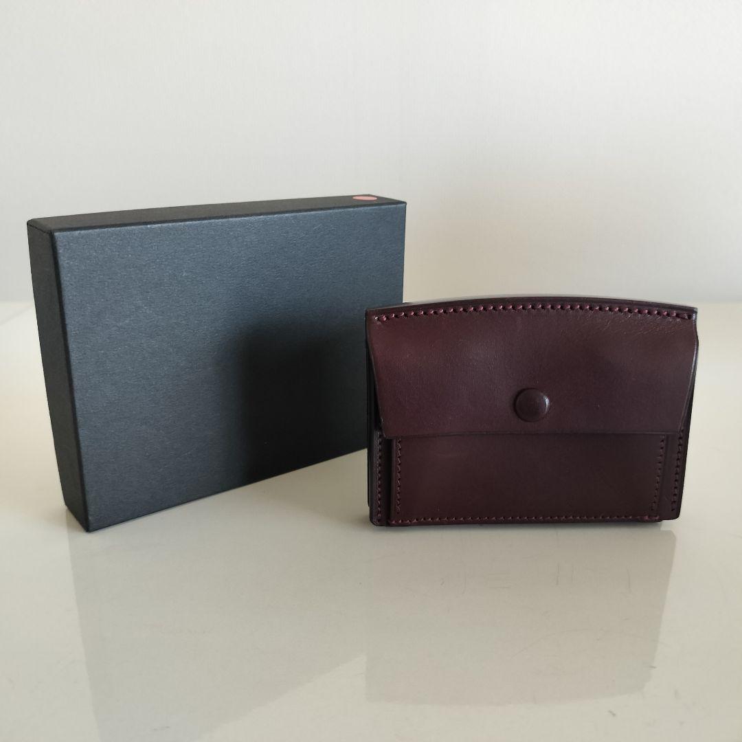 万双 定価17600円 厚コバ コンパクト財布 レザー ウォレット