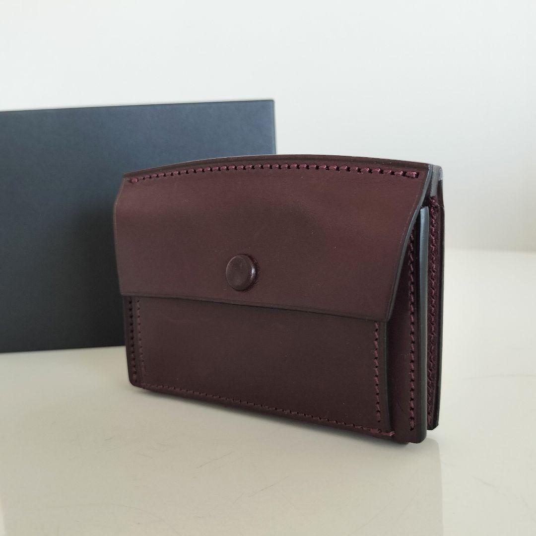 万双 定価17600円 厚コバ コンパクト財布 レザー ウォレット