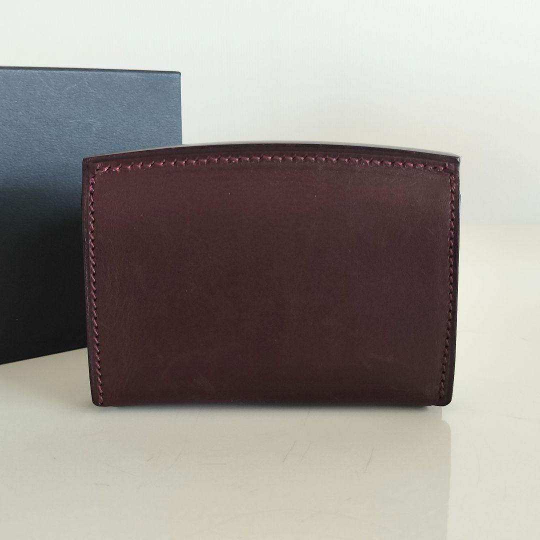 万双 定価17600円 厚コバ コンパクト財布 レザー ウォレット