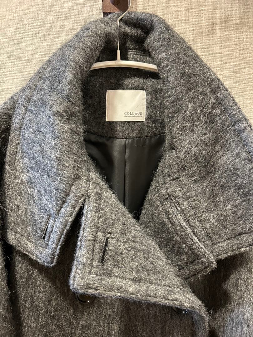 COLLAGE GALLARDAGALANTE シャギーコート　チャコールグレー