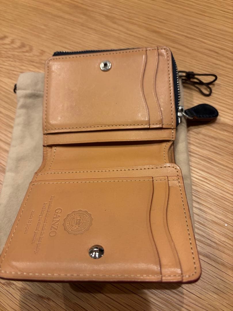 ガンゾ GANZO L字ファスナー二つ折り財布 コードバン