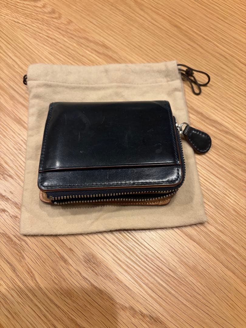 ガンゾ GANZO L字ファスナー二つ折り財布 コードバン