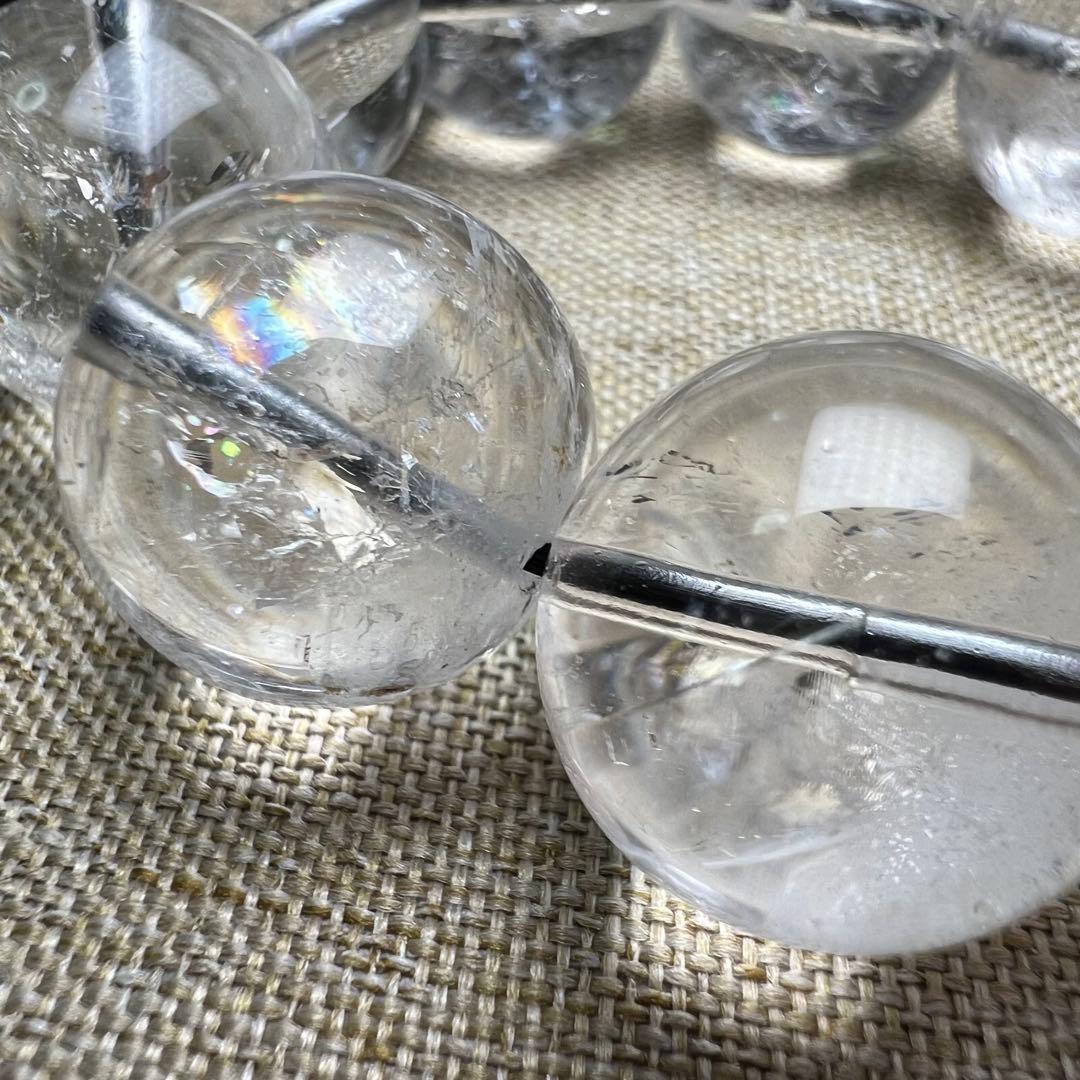 【711012】虹入り 大玉 ハーキマーダイヤモンド 17.7mm ブレスレット