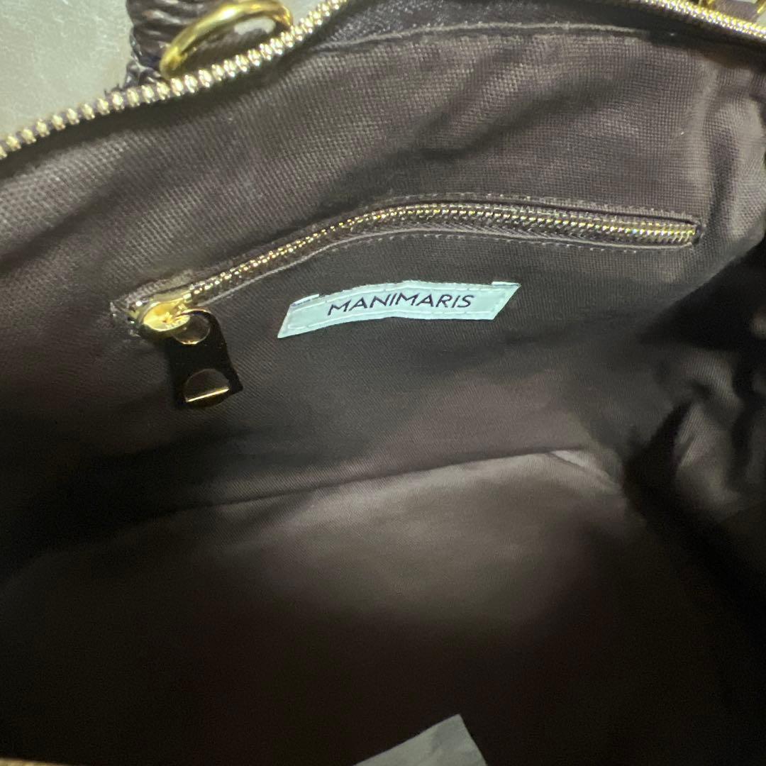 Manimaris アバカボストン mini チョコ　かごバッグ