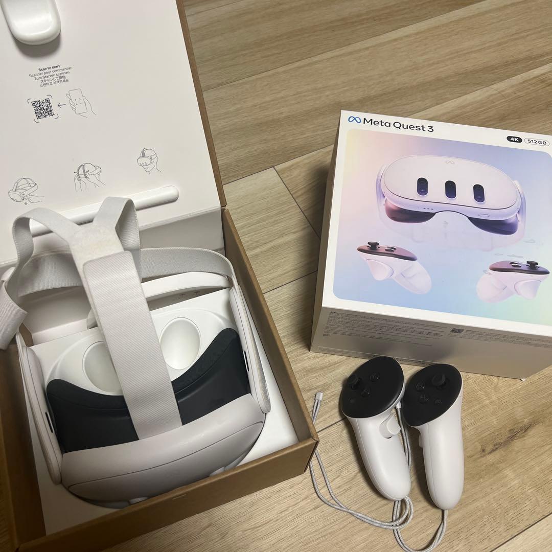  Quest3 512GB メタクエスト3VRヘッドセット ケーブル付き