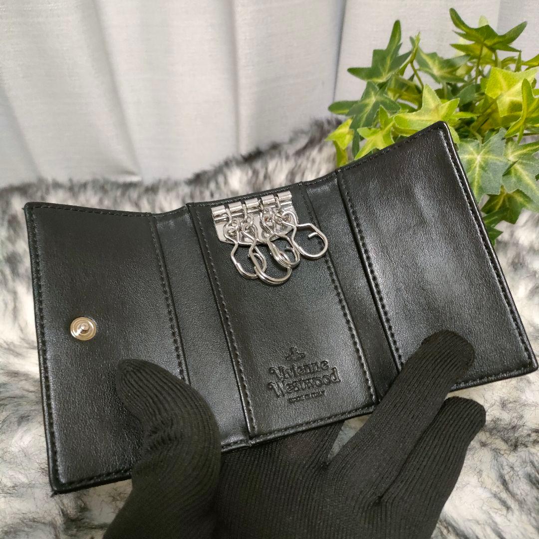 【美品 希少】 ヴィヴィアンウエストウッド キーケース 4連 オーブ ジャガード