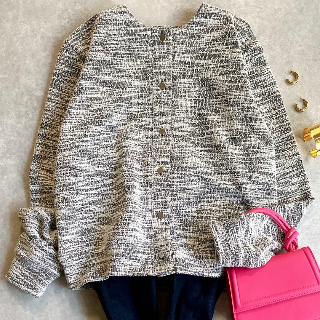 美品 ソージュSOEJU ジャケットライクツィーディーカーディガン 完売品