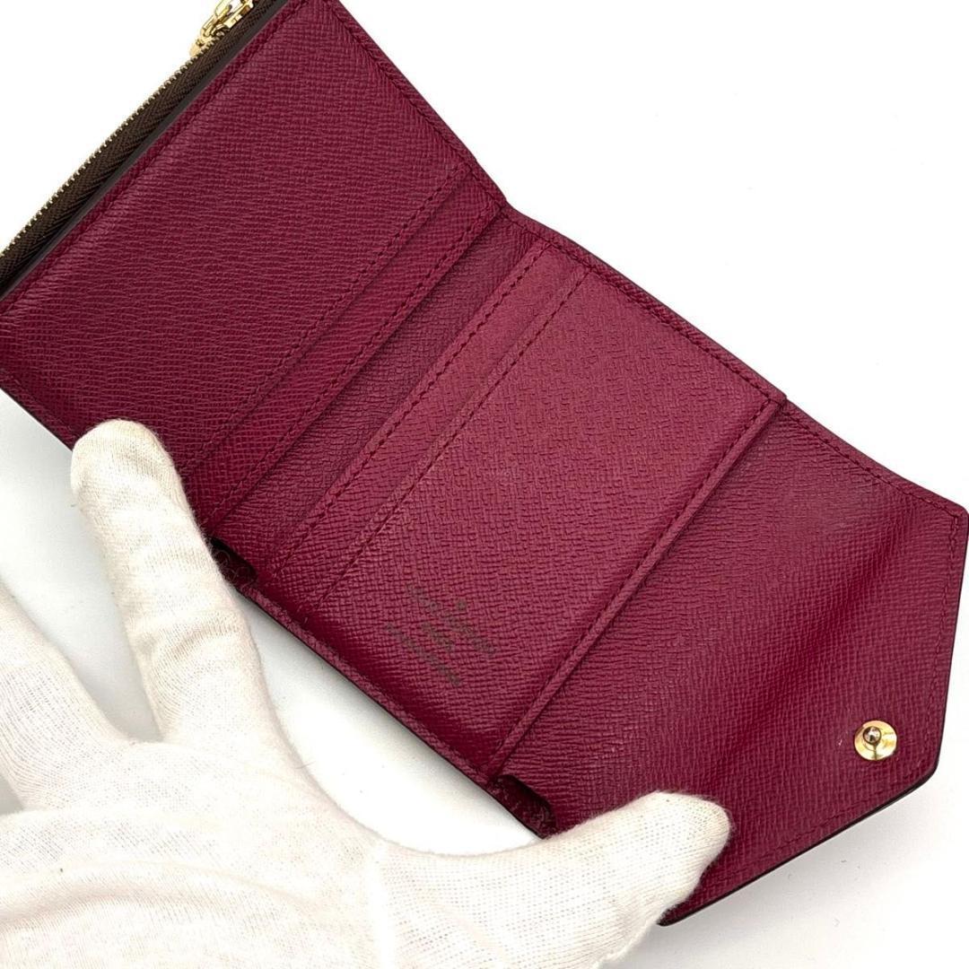 ルイヴィトン モノグラム ポルトフォイユ ゾエ 三つ折り財布 フューシャ ミニ