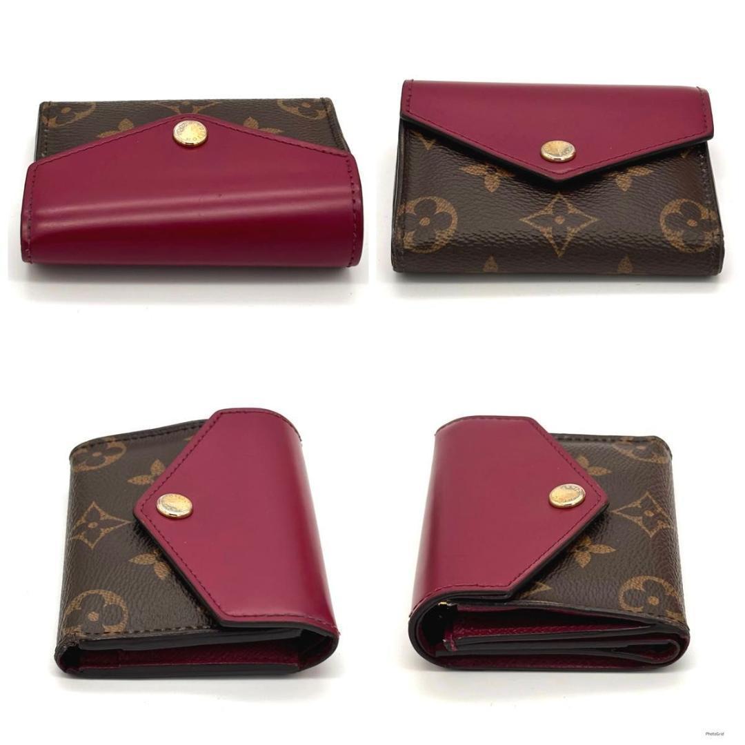 ルイヴィトン モノグラム ポルトフォイユ ゾエ 三つ折り財布 フューシャ ミニ
