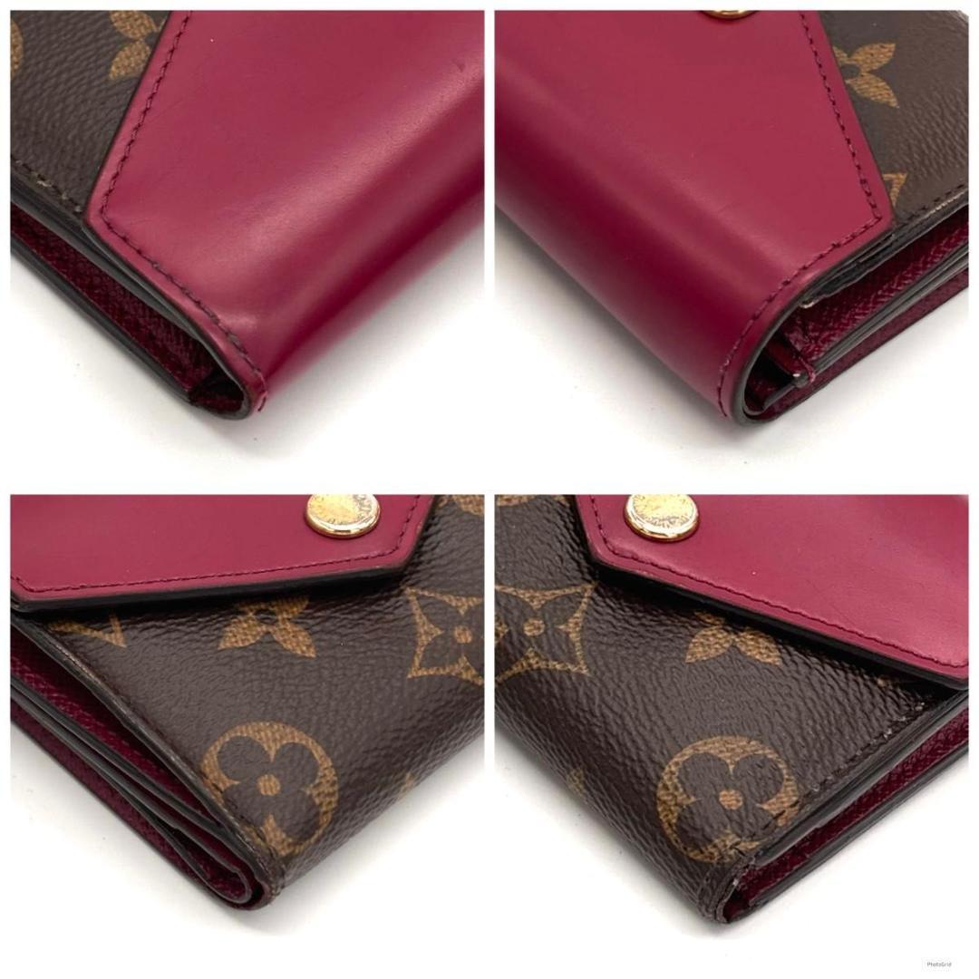 ルイヴィトン モノグラム ポルトフォイユ ゾエ 三つ折り財布 フューシャ ミニ