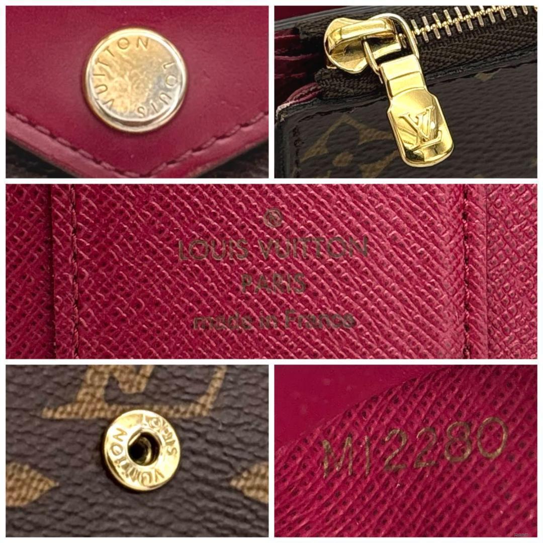 ルイヴィトン モノグラム ポルトフォイユ ゾエ 三つ折り財布 フューシャ ミニ