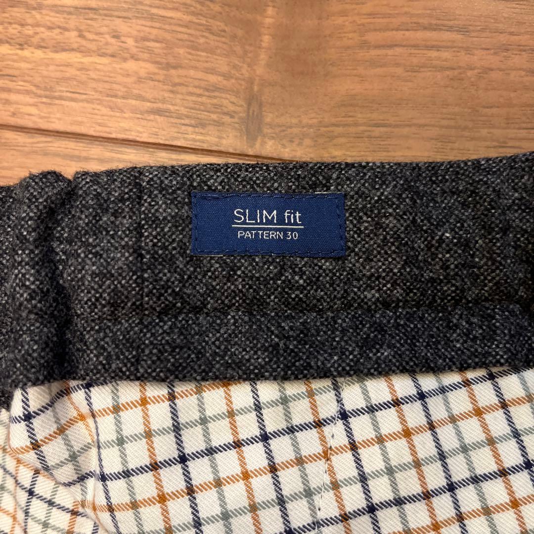 【未使用】INCOTEX インコテックス ウール グレー スラックス 48