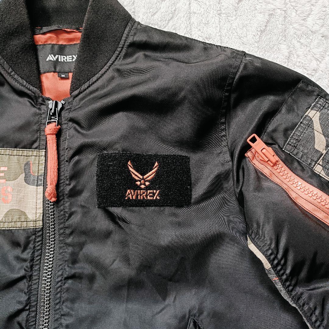 AVIREX リメイク COMBINATION MA-1 ブラック M