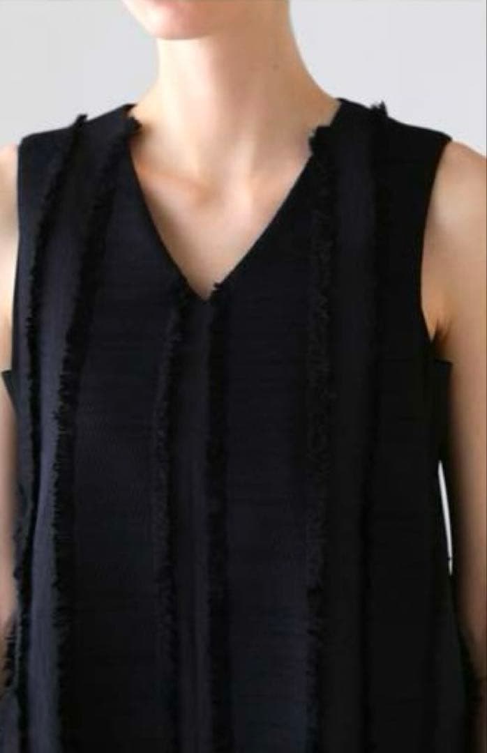 定価7万新品タグ付 アドーア フリンジストライプJQワンピース オールインワン黒