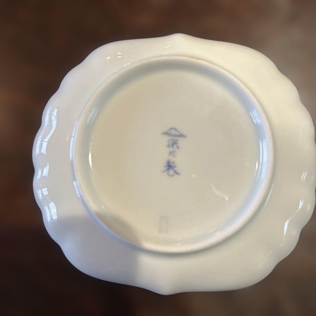 みずいろ　深川製磁　アントルテ　紅白梅皿　花ひょうたん菊割小皿二枚四点