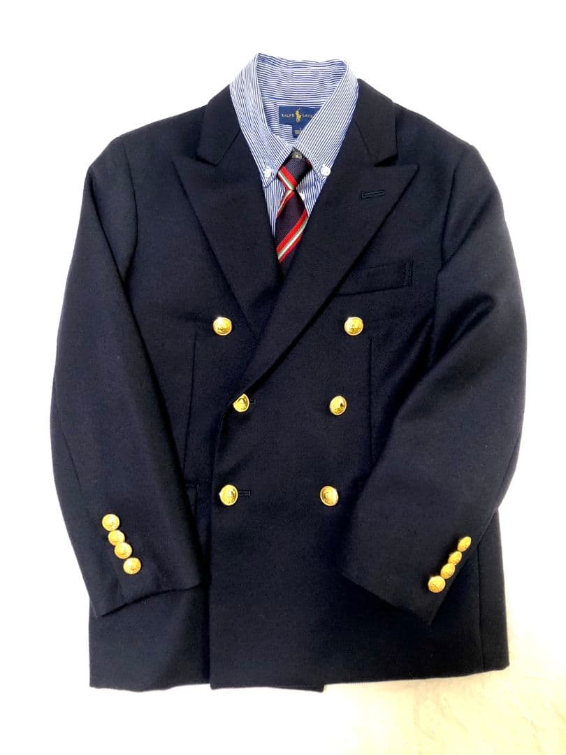 RALPH LAUREN ラルフローレン　金ボタン　紺ブレ　130