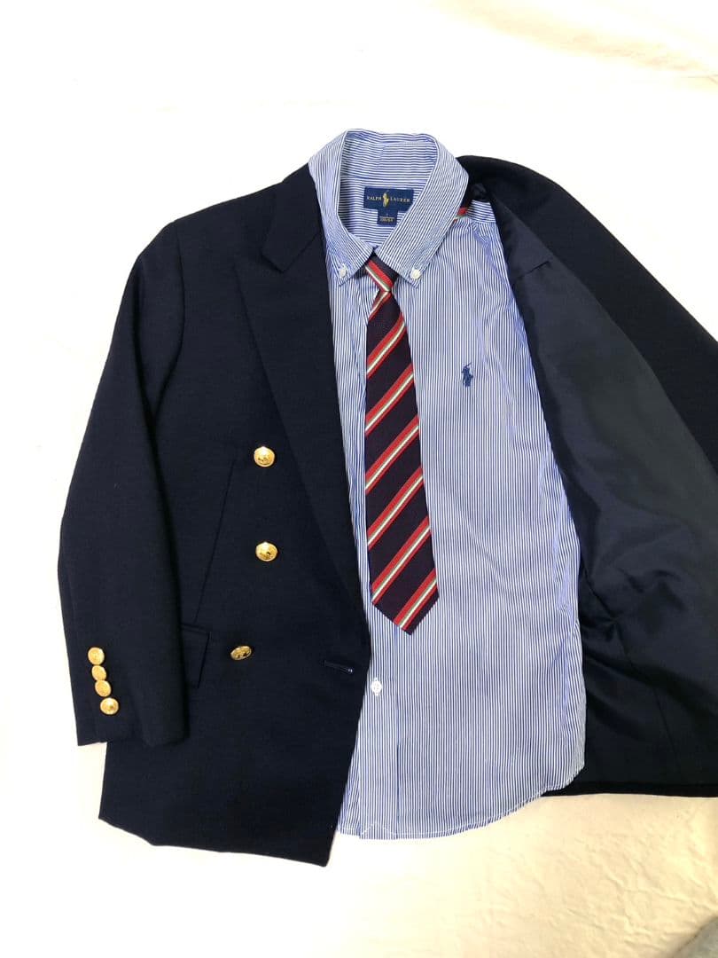 RALPH LAUREN ラルフローレン　金ボタン　紺ブレ　130