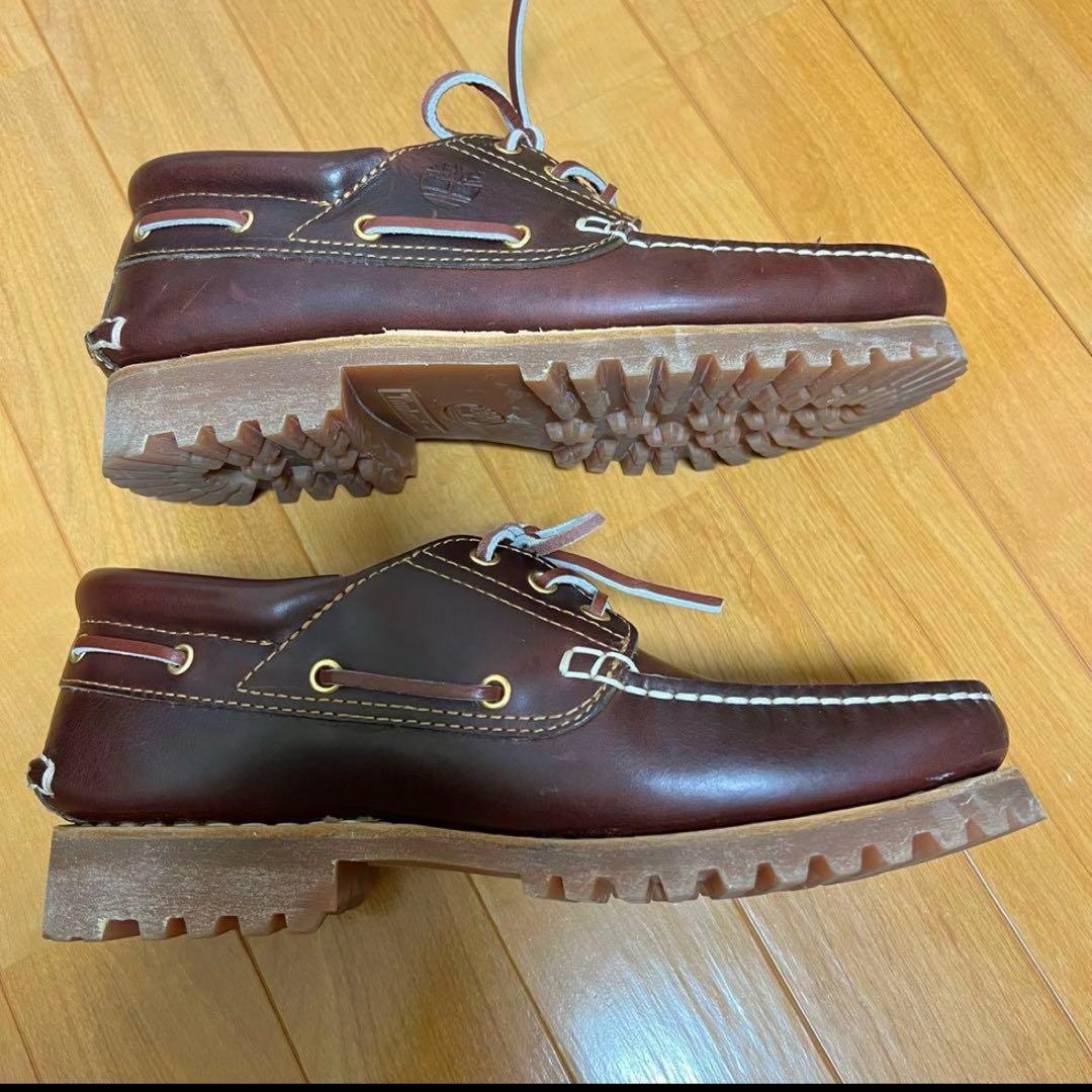 【美品】Timberland 3eye バーガンディ 27.0 デッキシューズ