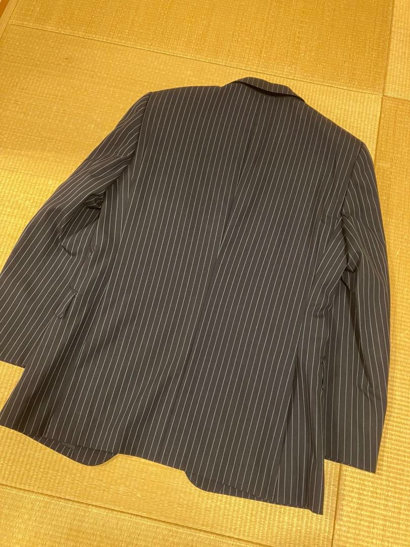 バーバリーブラックレーベル　ブルーストライプ　タスマニアウール