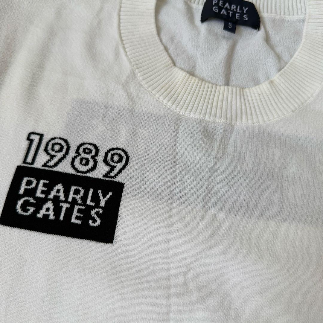 パーリーゲイツ　ニット　L〜XL相当 白　ホワイト　セーター　コットン素材　5