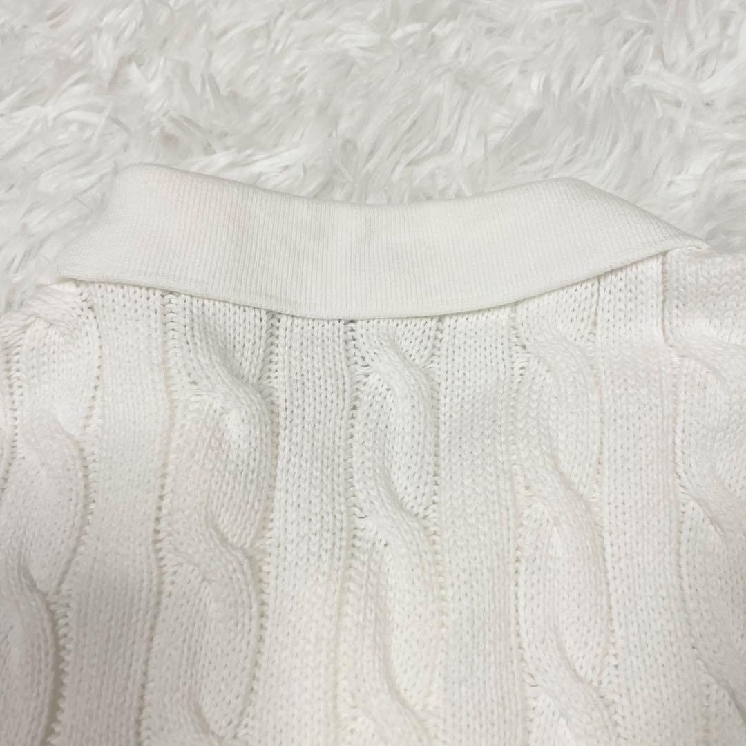 【美品】 ポロラルフローレン 半袖 ポロシャツ ケーブルニット ポニー刺繍 XL