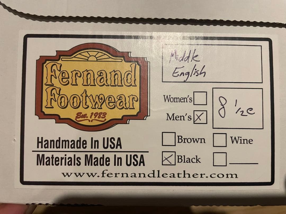 Fernand leather MIDDLE ENGLISH ブラック