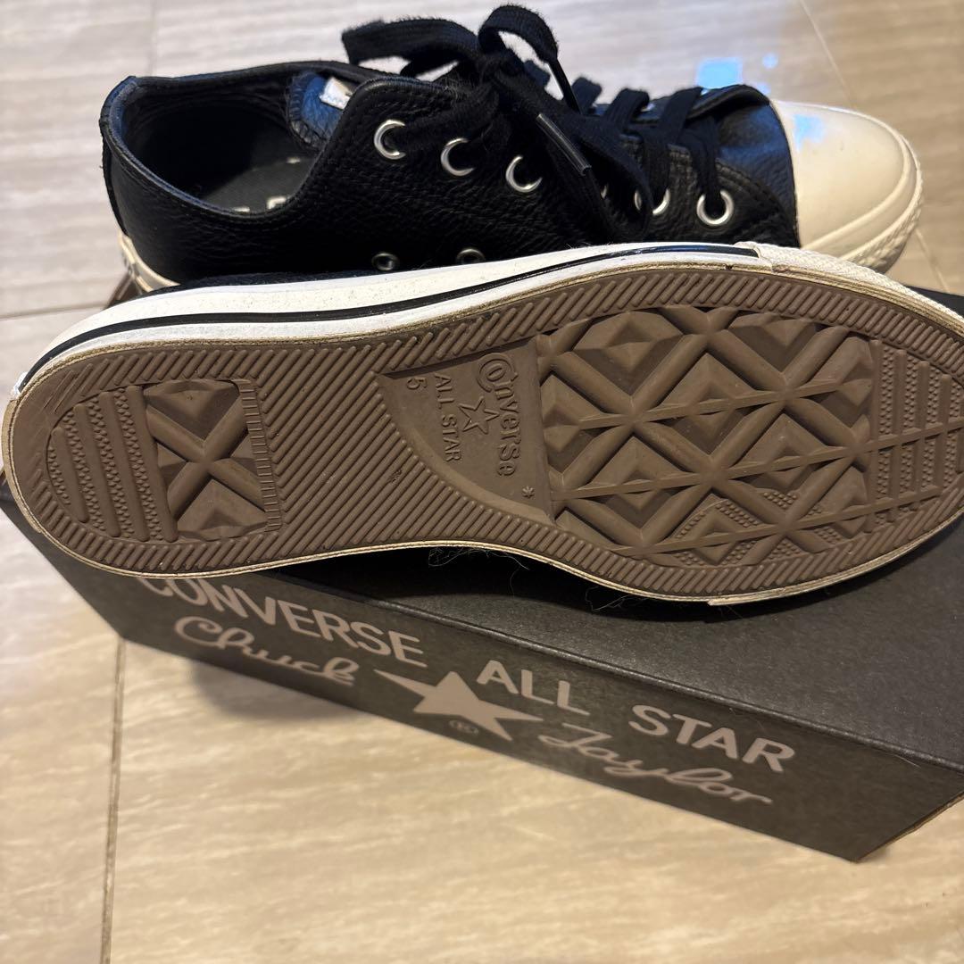 ★週末セール★MHL. CONVERSE レザースニーカー ブラック 5