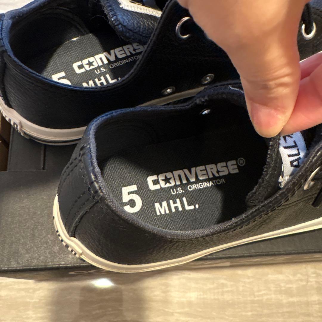 ★週末セール★MHL. CONVERSE レザースニーカー ブラック 5