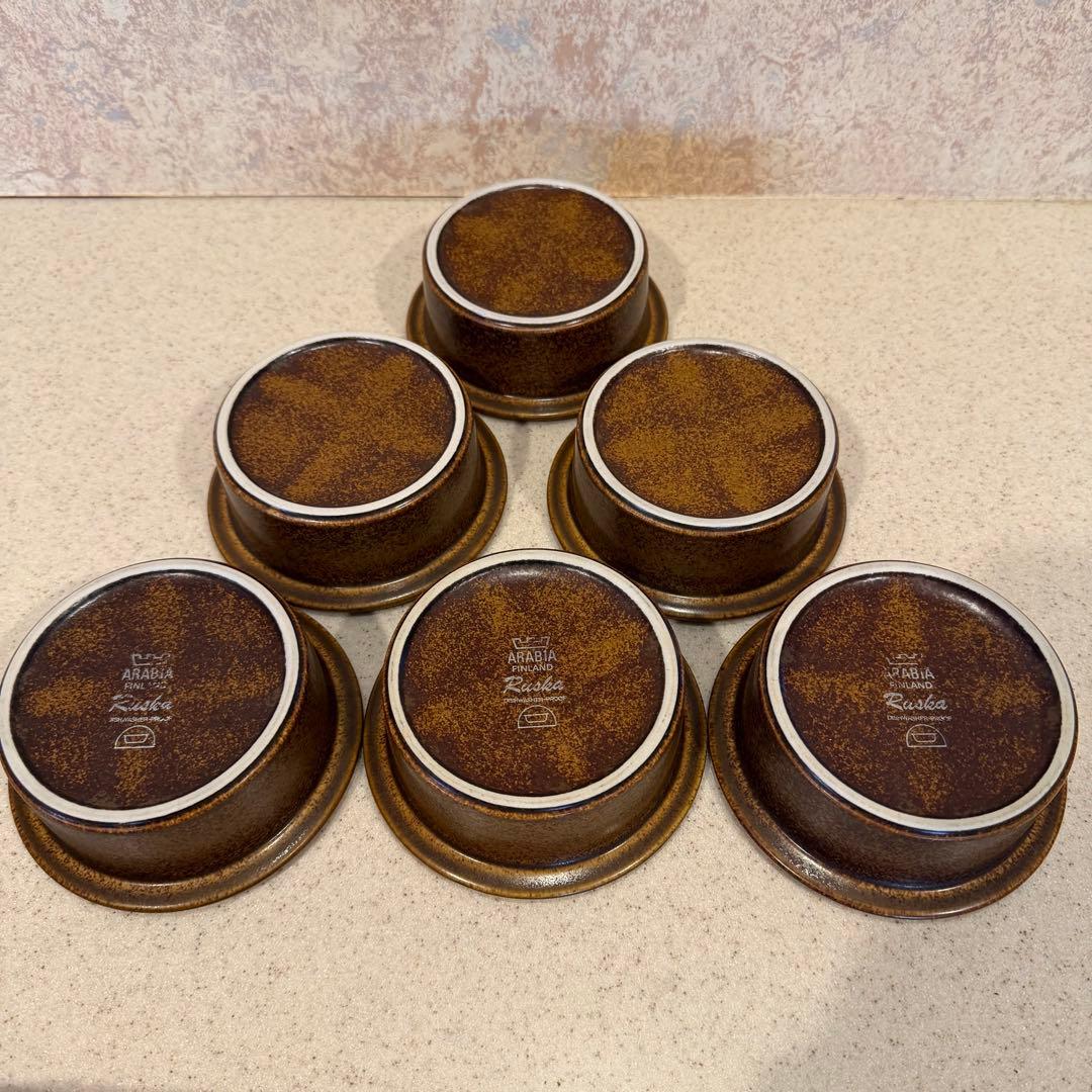 ARABIA ルスカ スープ グラタン皿 6個 13.3x4.7cm 北欧食器