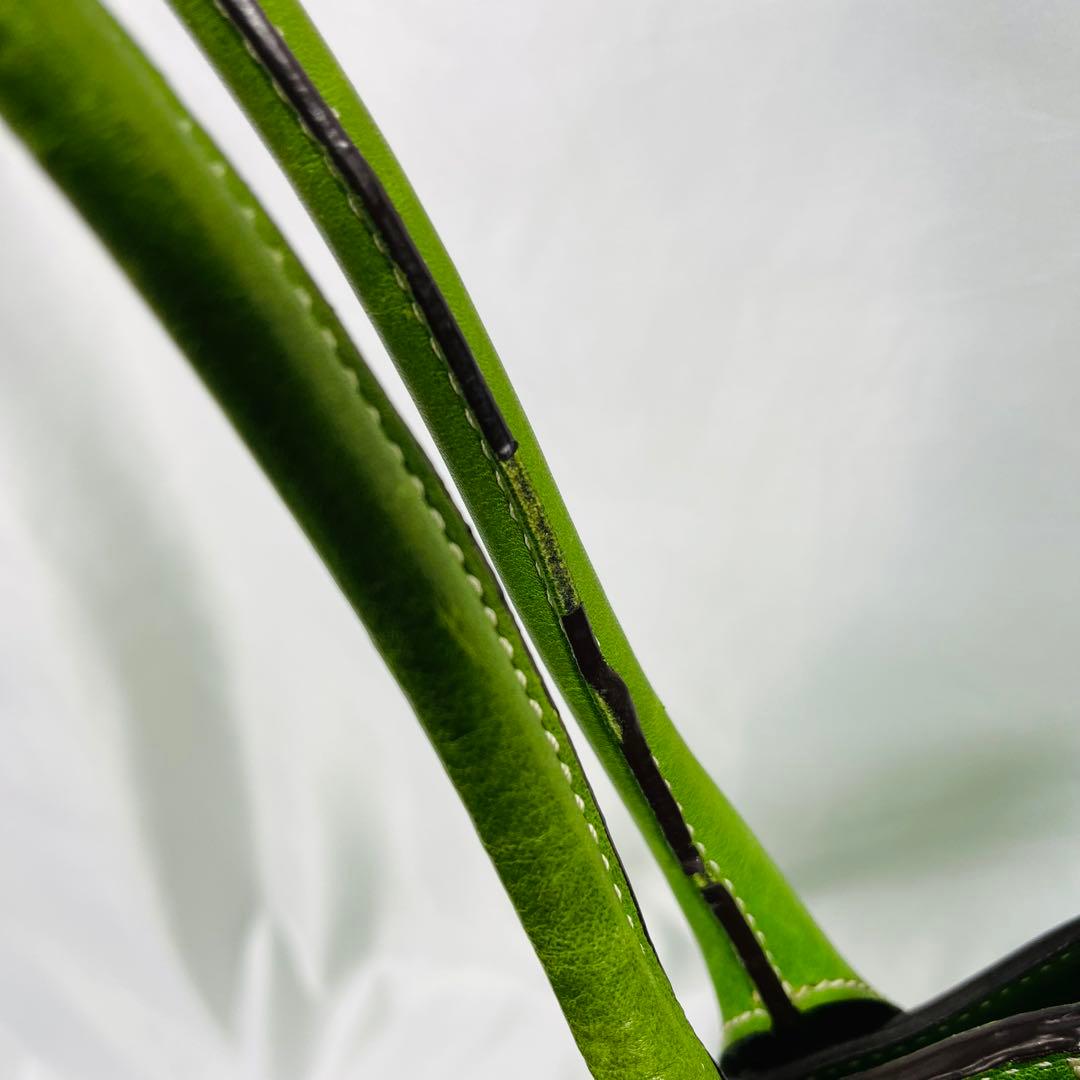 COACHコーチ グリーン マデリントートバッグ チャーム付き　11554P