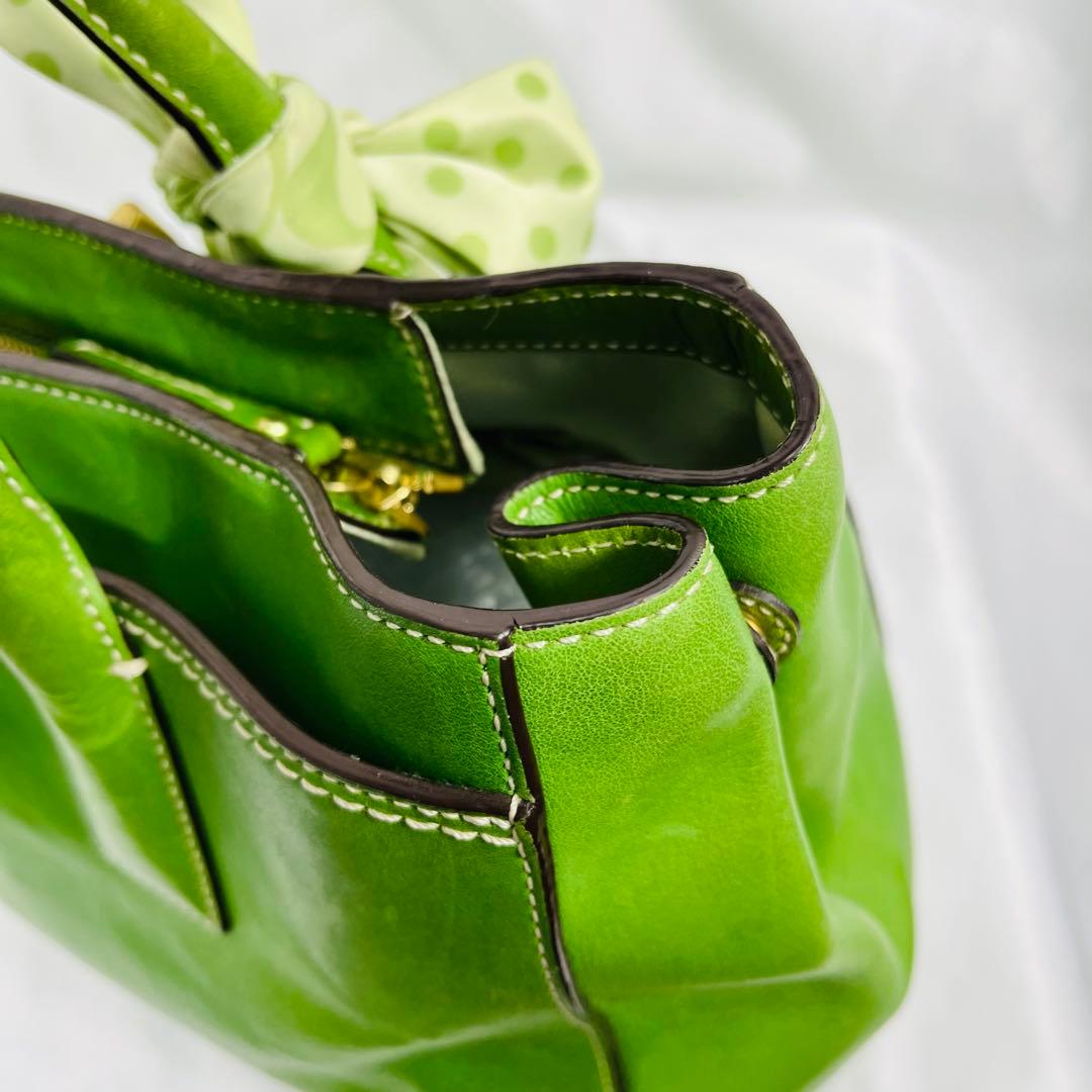 COACHコーチ グリーン マデリントートバッグ チャーム付き　11554P