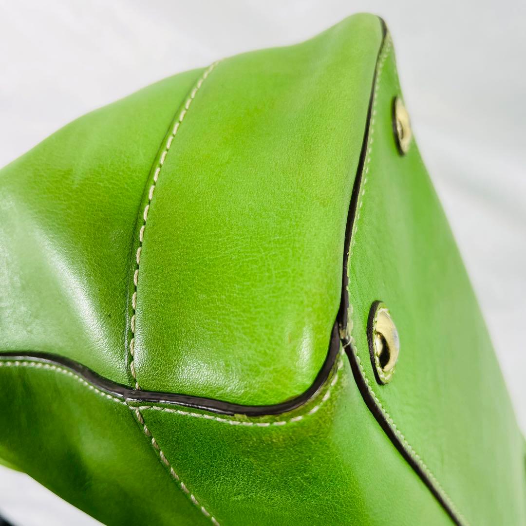 COACHコーチ グリーン マデリントートバッグ チャーム付き　11554P