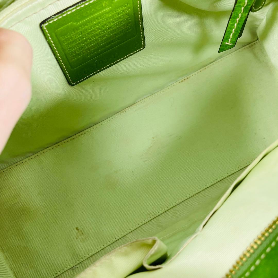 COACHコーチ グリーン マデリントートバッグ チャーム付き　11554P