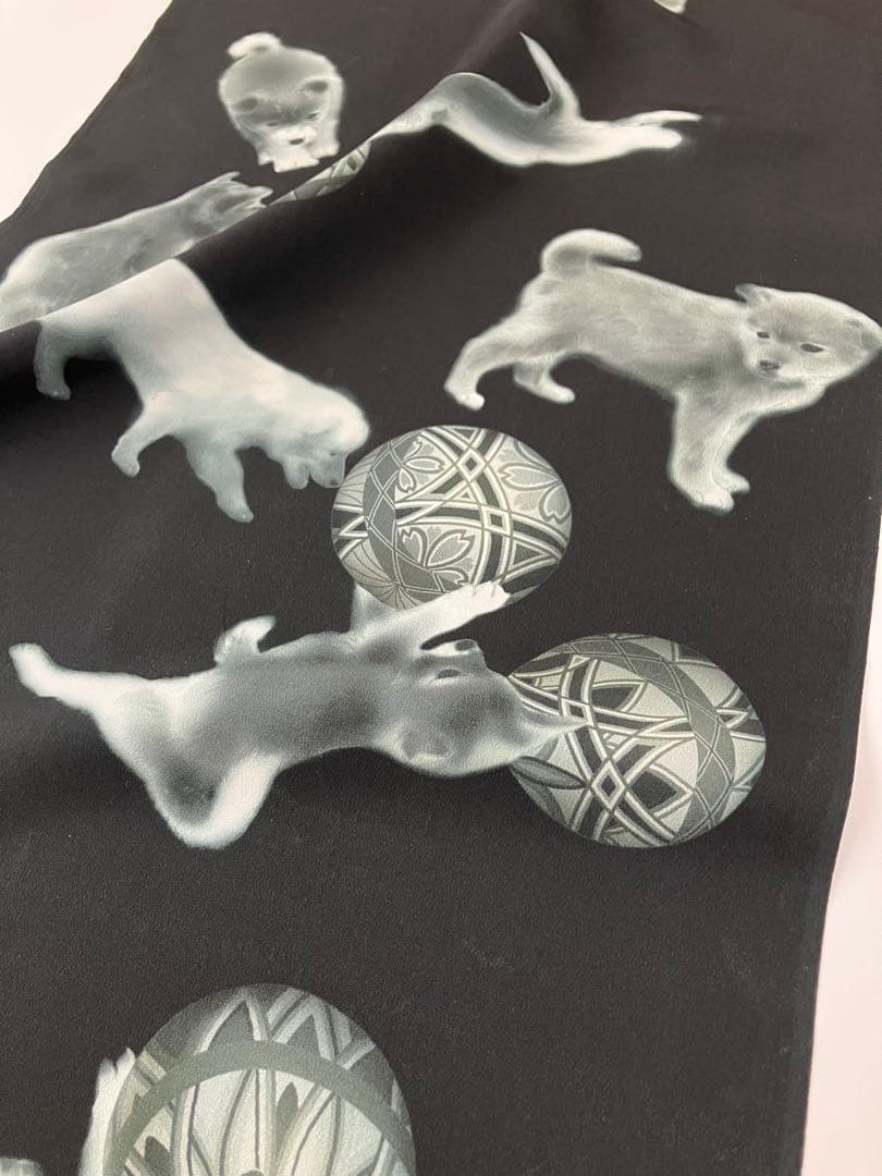 専用です　長襦袢生地　絹100% 子犬柄　13.5メートル